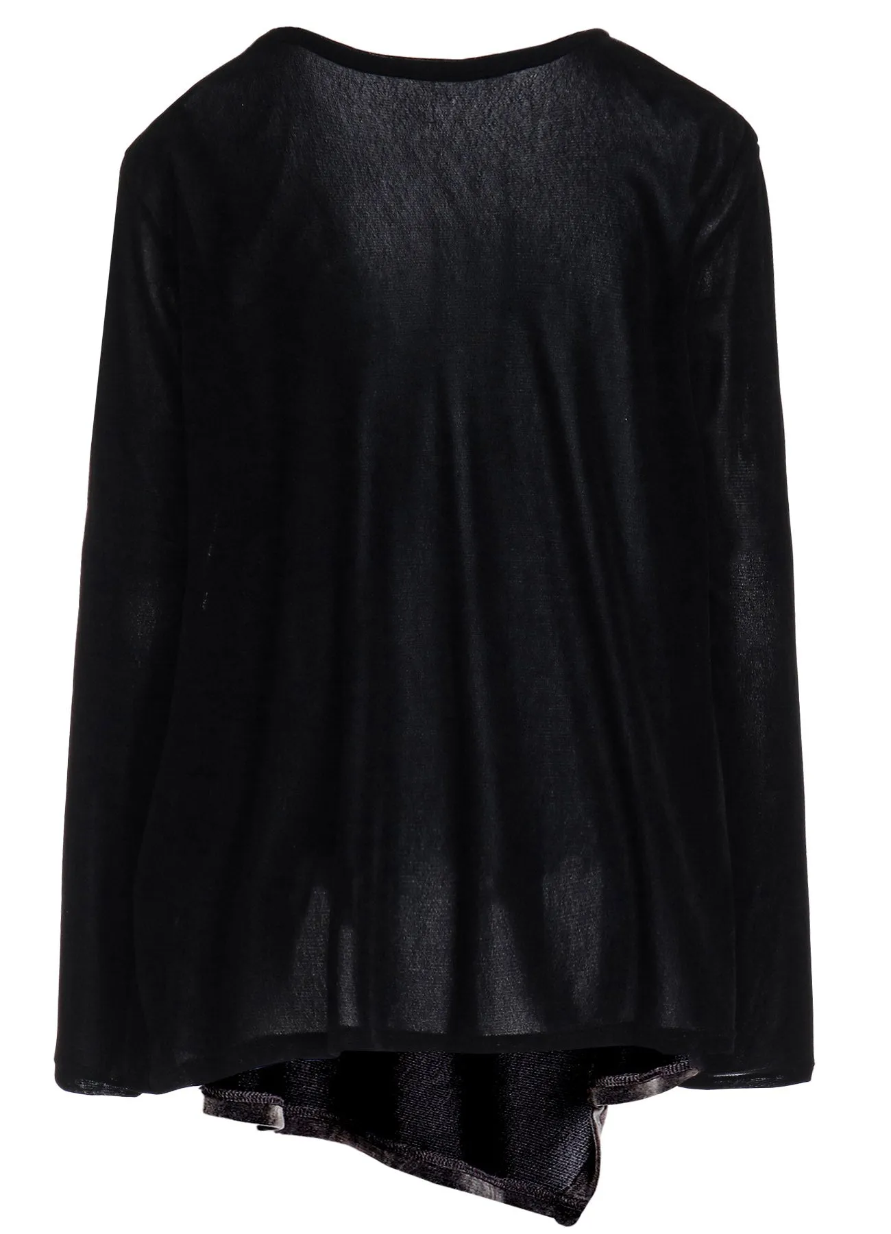 NYLON TULLE FLOCKING ROUND NECK FLARE LONG SLEEVE T sold by Yohji Yamamoto product image thumbnail 4