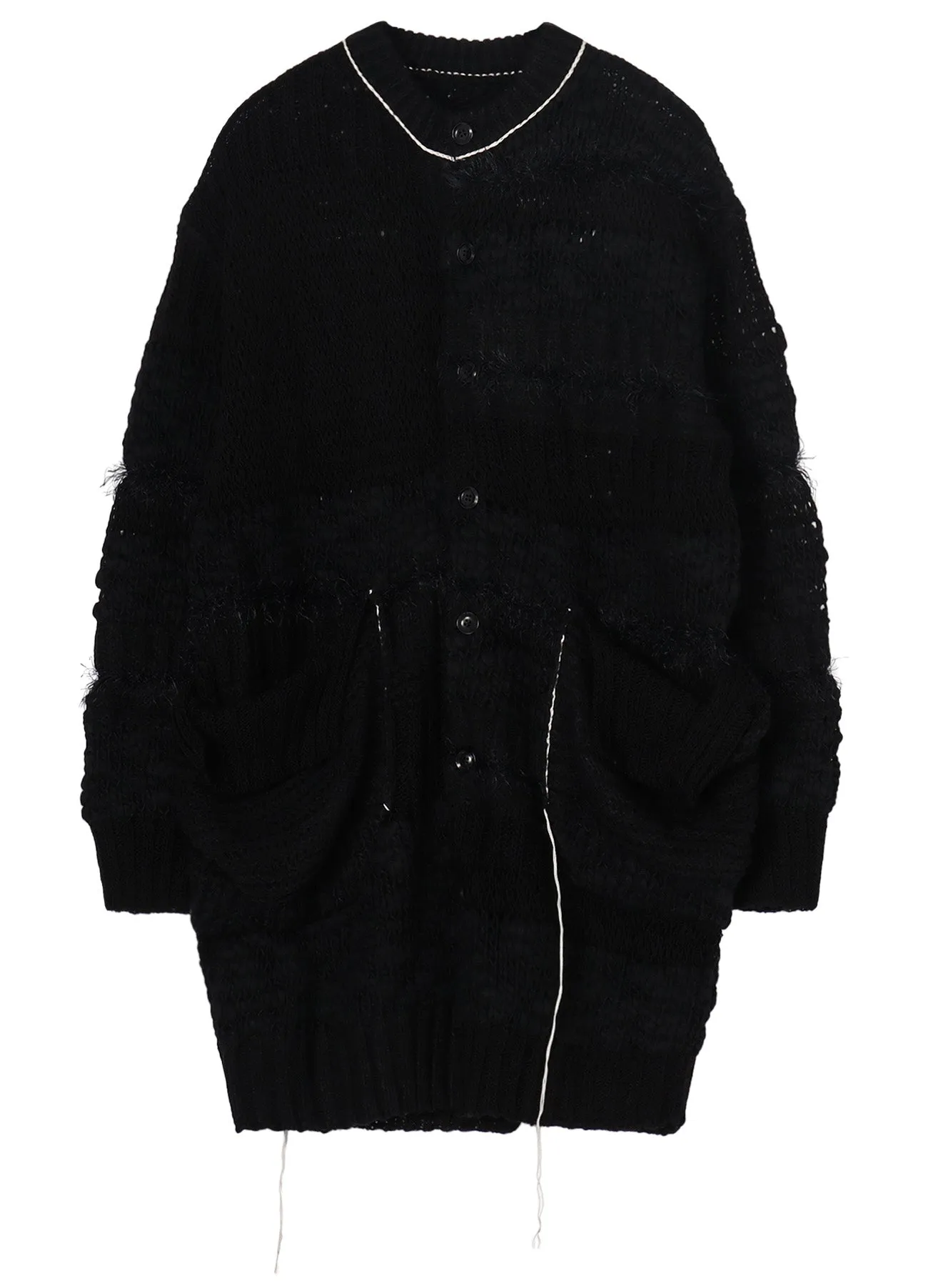MULTI FABRIC ROUND NECK CARDIGAN sold by Yohji Yamamoto product image thumbnail 2