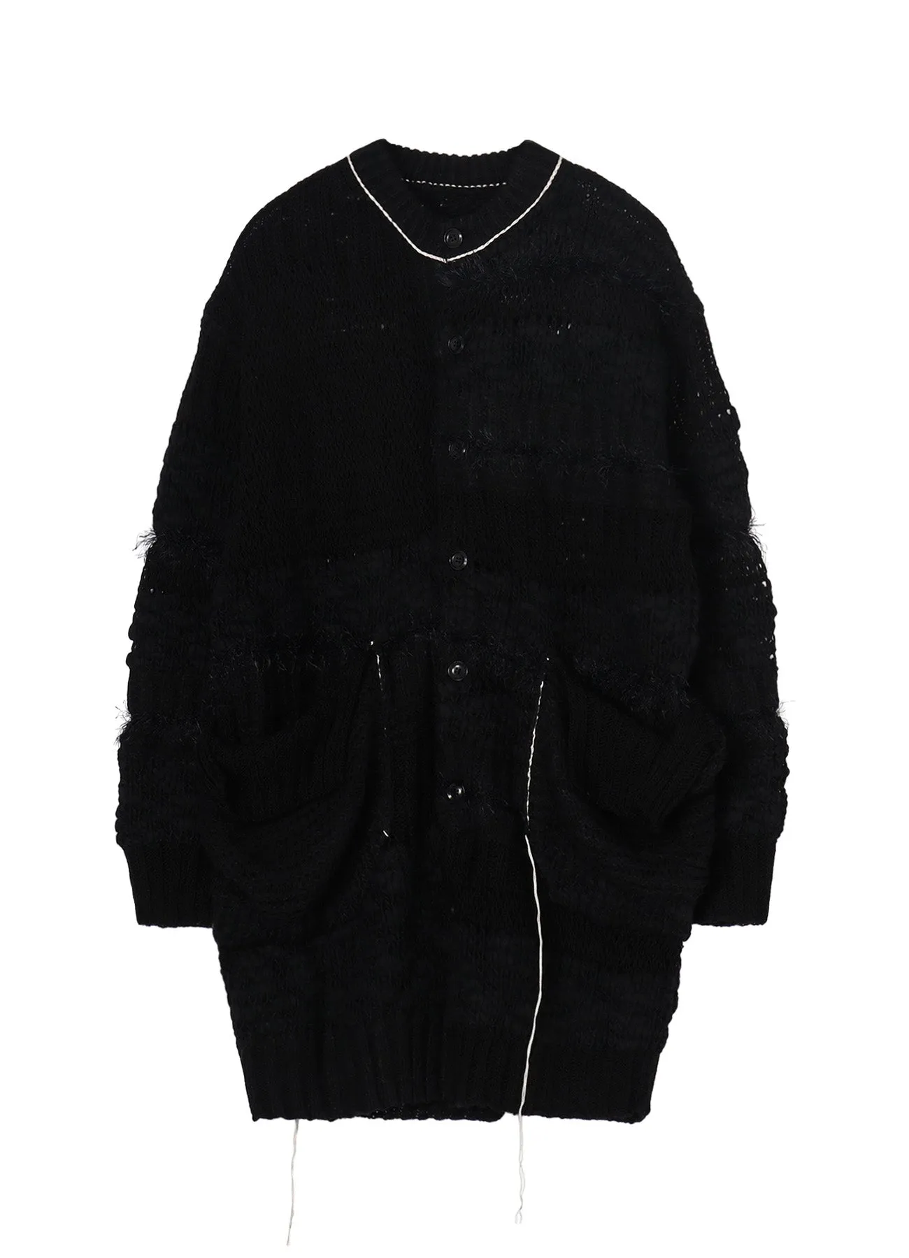 MULTI FABRIC ROUND NECK CARDIGAN sold by Yohji Yamamoto