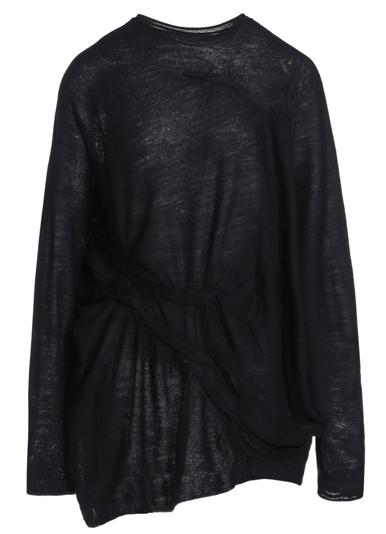 WOOL GATHERED ROUND NECK PULLOVER sold by Yohji Yamamoto product image thumbnail 2