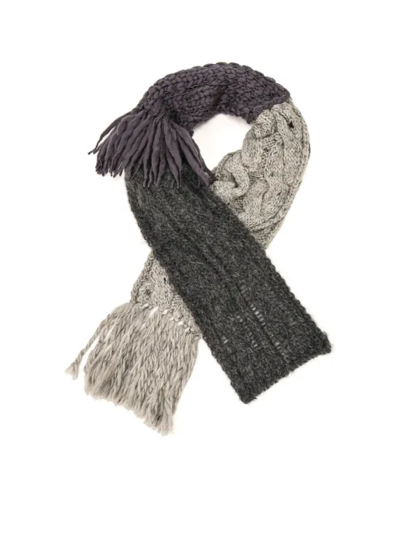 PATCHED KNITTED SCARF sold by Yohji Yamamoto
