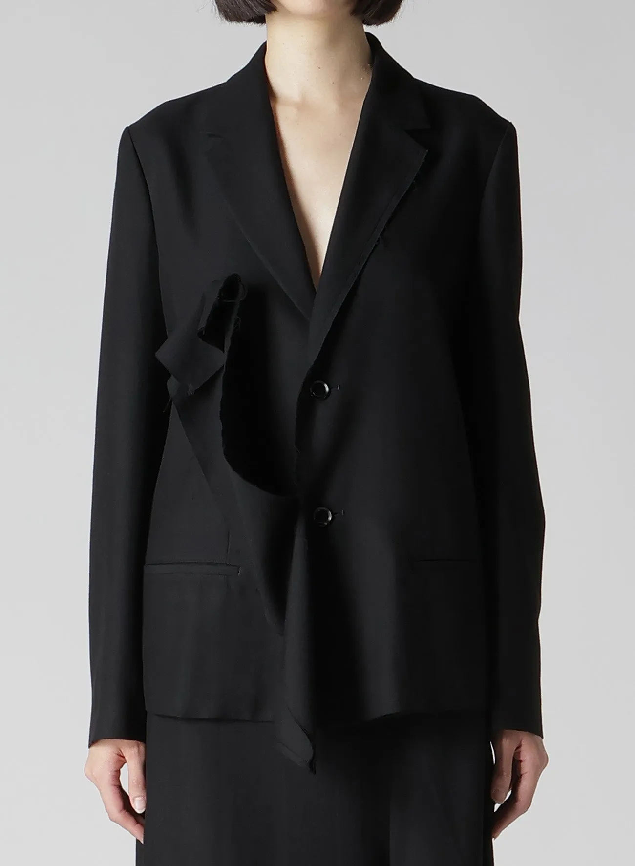 RY/W GABARDINE LEFT FRONT DRAPE JACKET sold by Yohji Yamamoto product image thumbnail 5