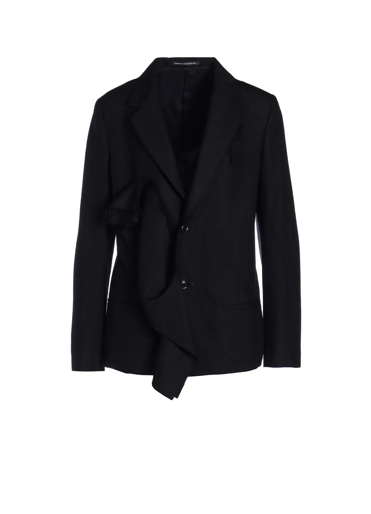 RY/W GABARDINE LEFT FRONT DRAPE JACKET sold by Yohji Yamamoto