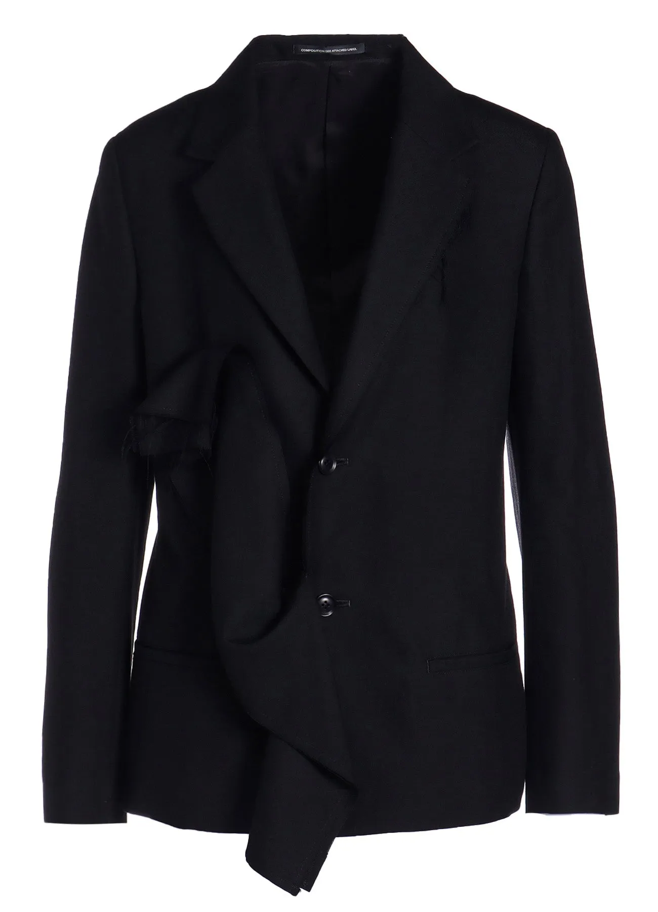 RY/W GABARDINE LEFT FRONT DRAPE JACKET sold by Yohji Yamamoto product image thumbnail 2