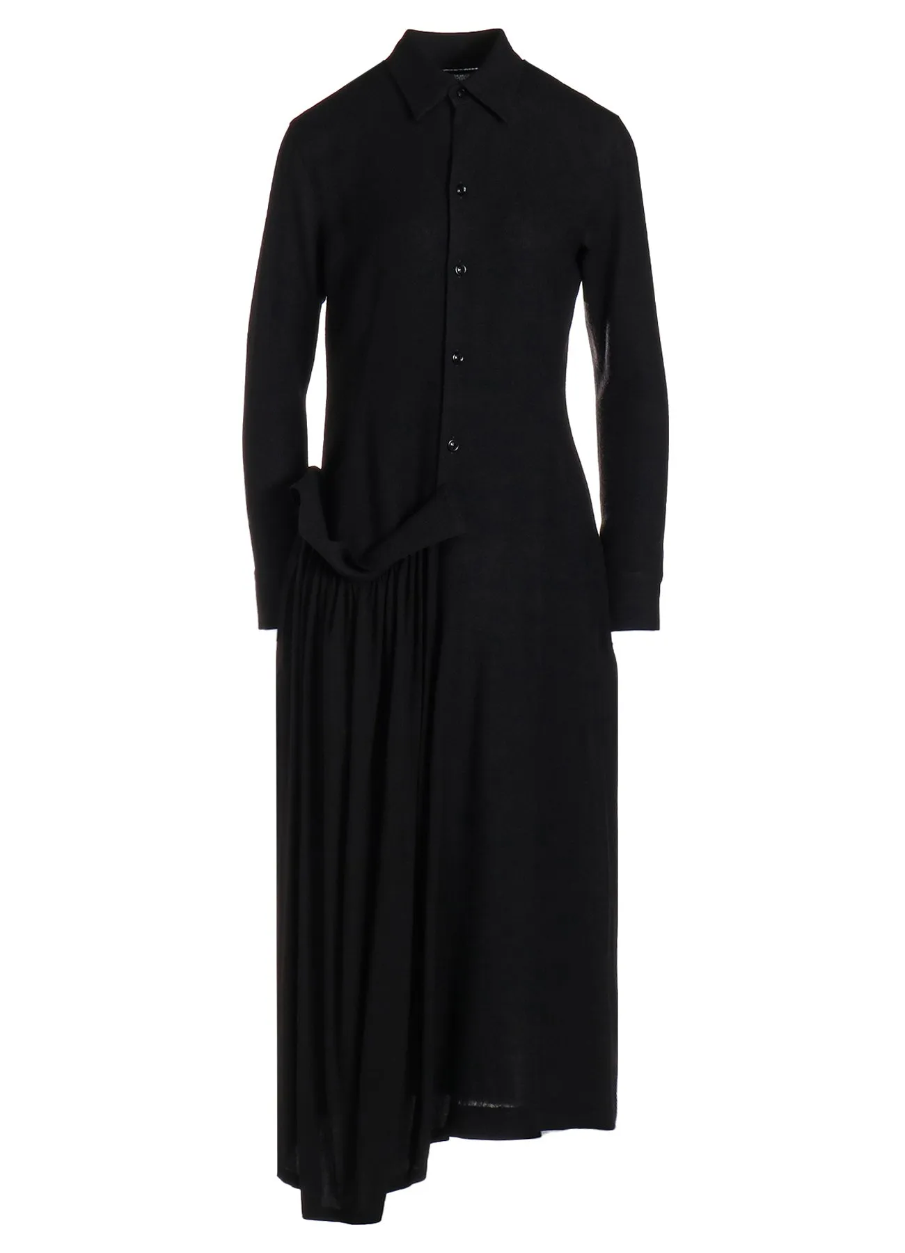 W/RY GAUZE WASHER RIGHT GATEHRED DRESS sold by Yohji Yamamoto product image thumbnail 2