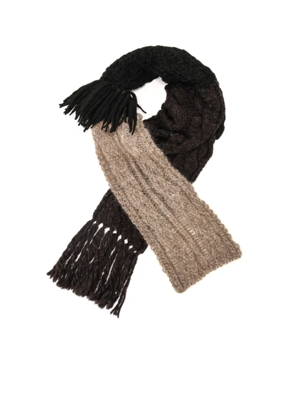 PATCHED KNITTED SCARF sold by Yohji Yamamoto