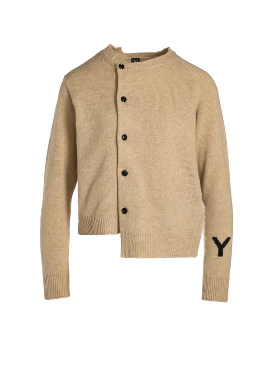 LAMB JERSEY INTERSIA ASYMMETRIC Y CARDIGAN sold by Yohji Yamamoto