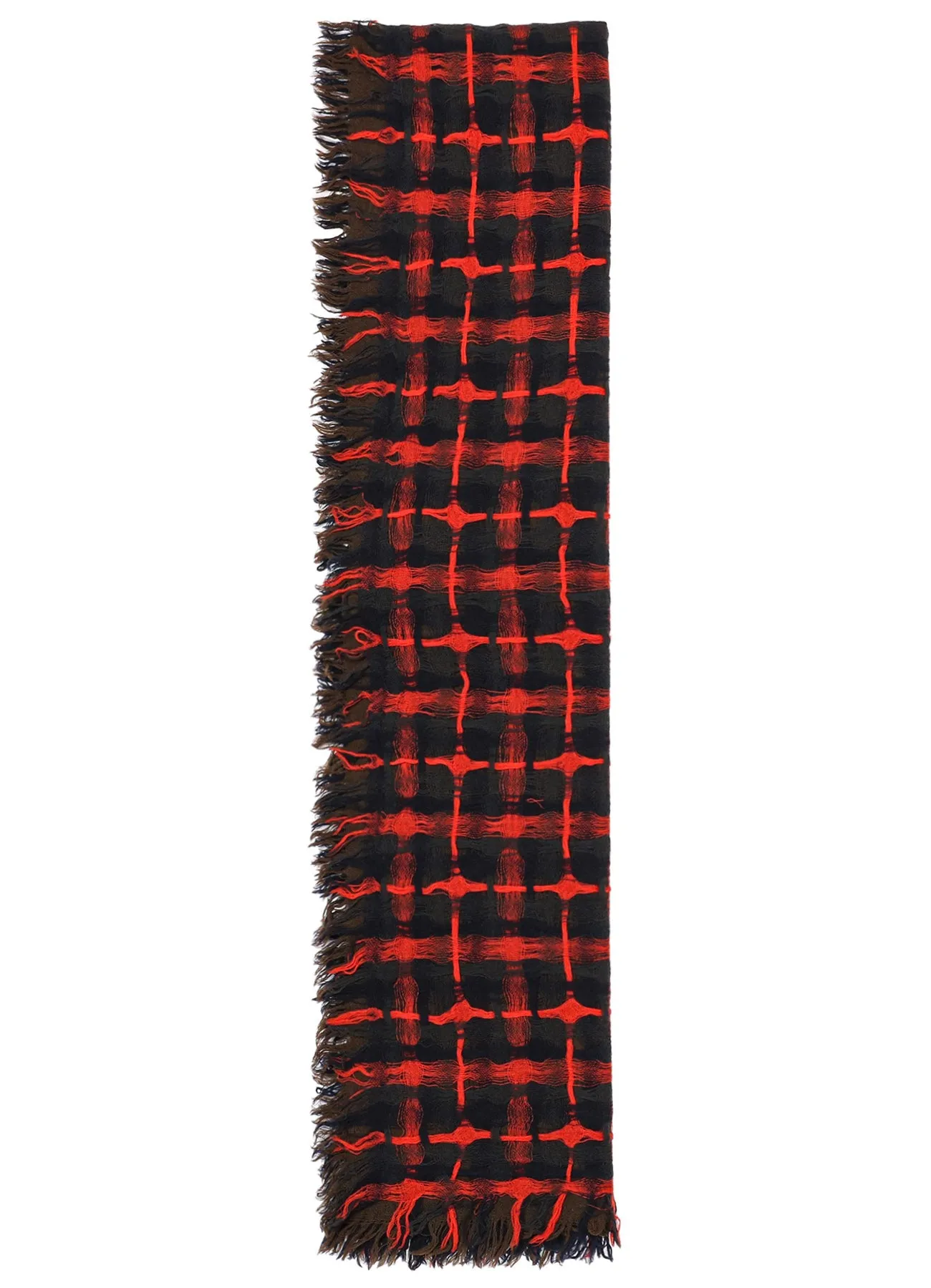 HOLED PLAID WOOL SCARF sold by Yohji Yamamoto product image thumbnail 4