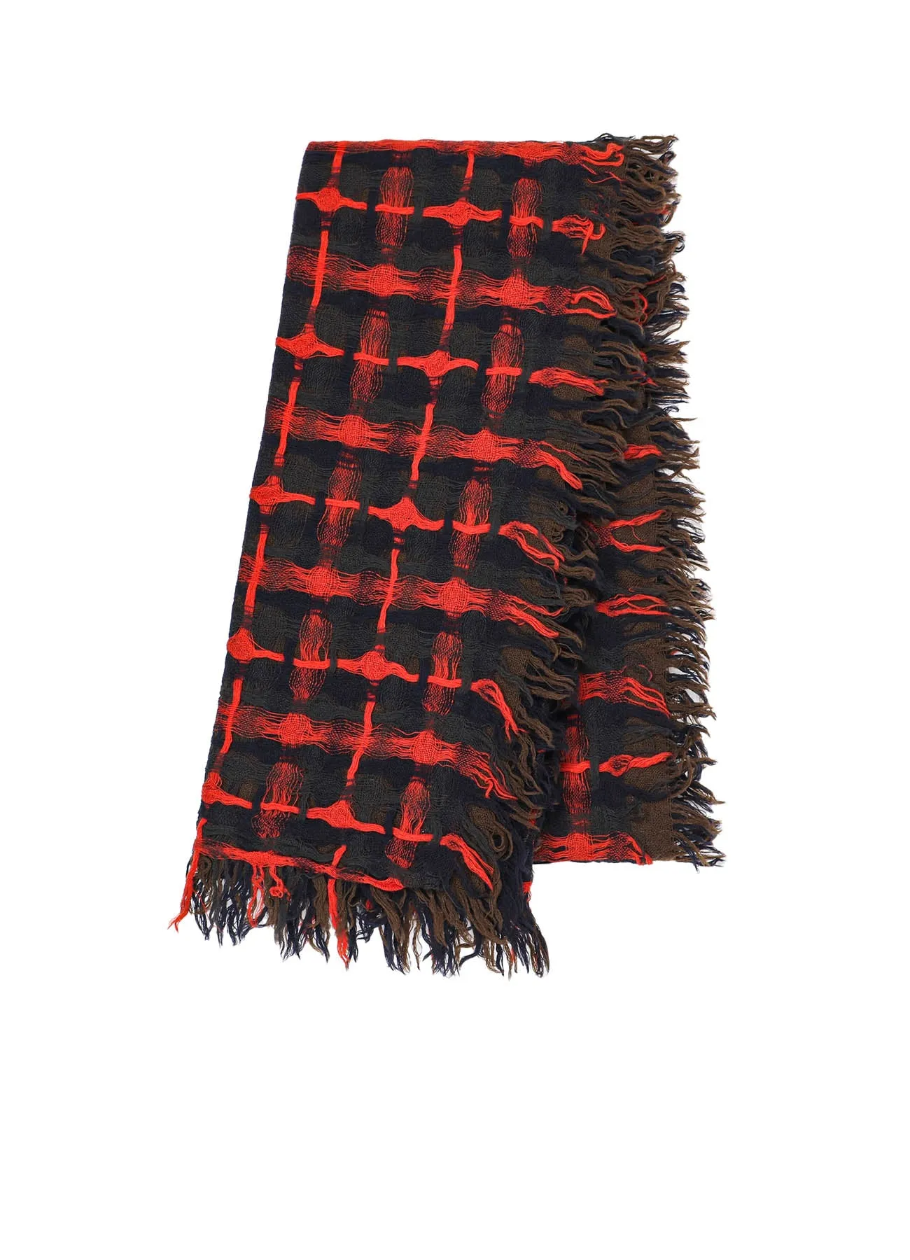 HOLED PLAID WOOL SCARF sold by Yohji Yamamoto