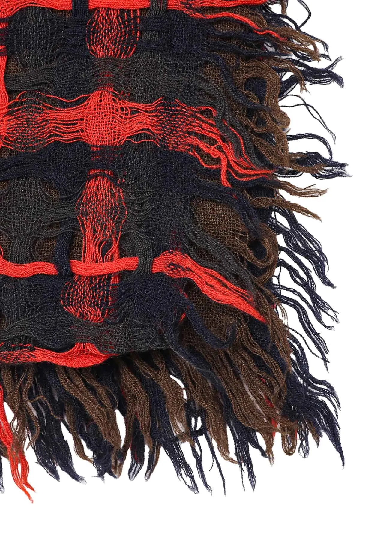 HOLED PLAID WOOL SCARF sold by Yohji Yamamoto product image thumbnail 5