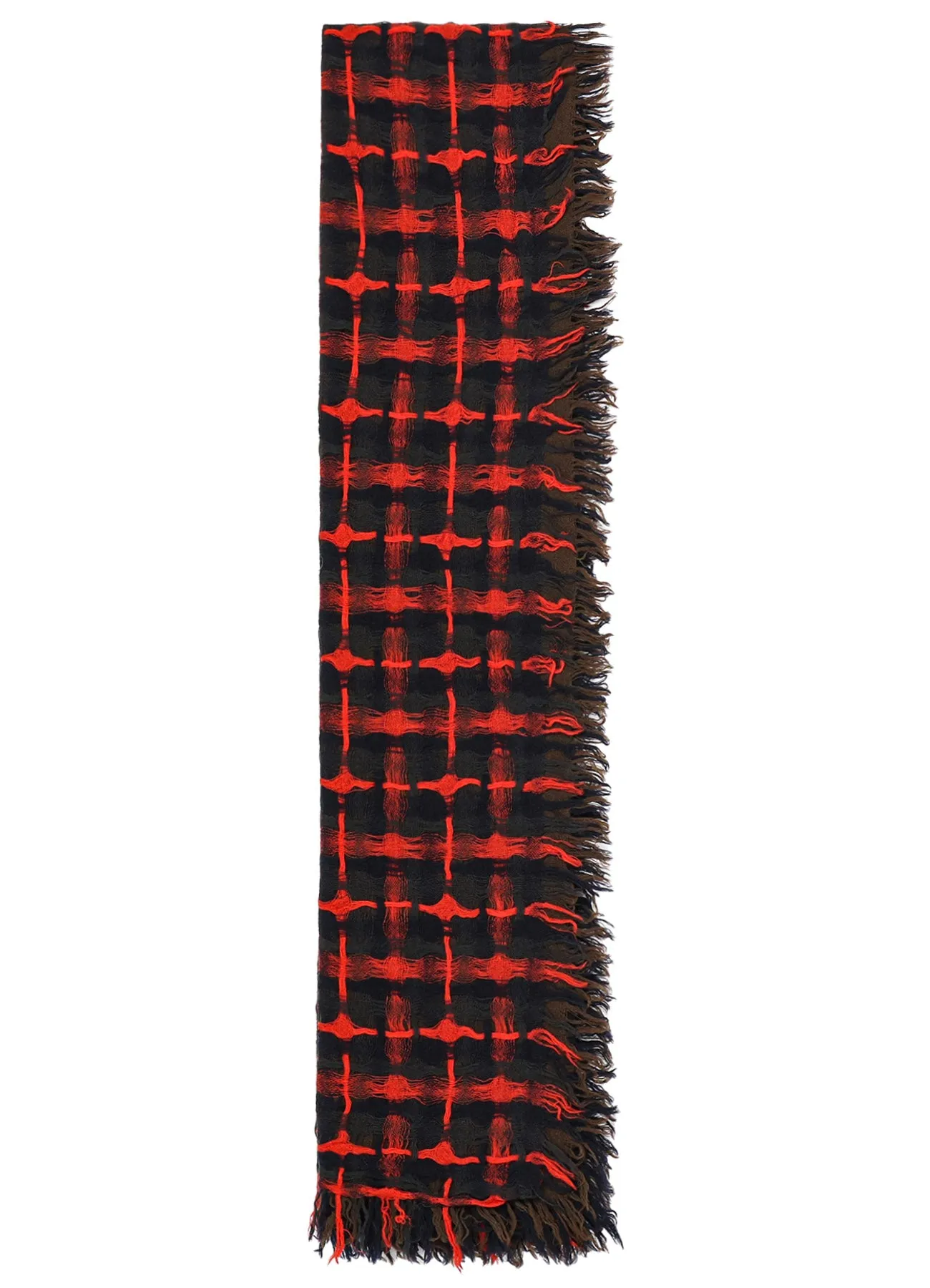 HOLED PLAID WOOL SCARF sold by Yohji Yamamoto product image thumbnail 3