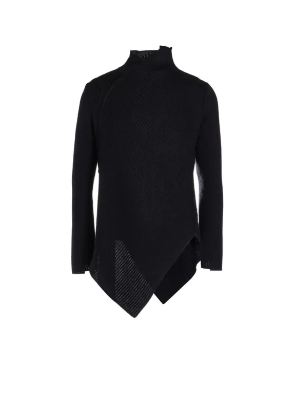WOOL ASYMMETRIC RIB KNIT sold by Yohji Yamamoto