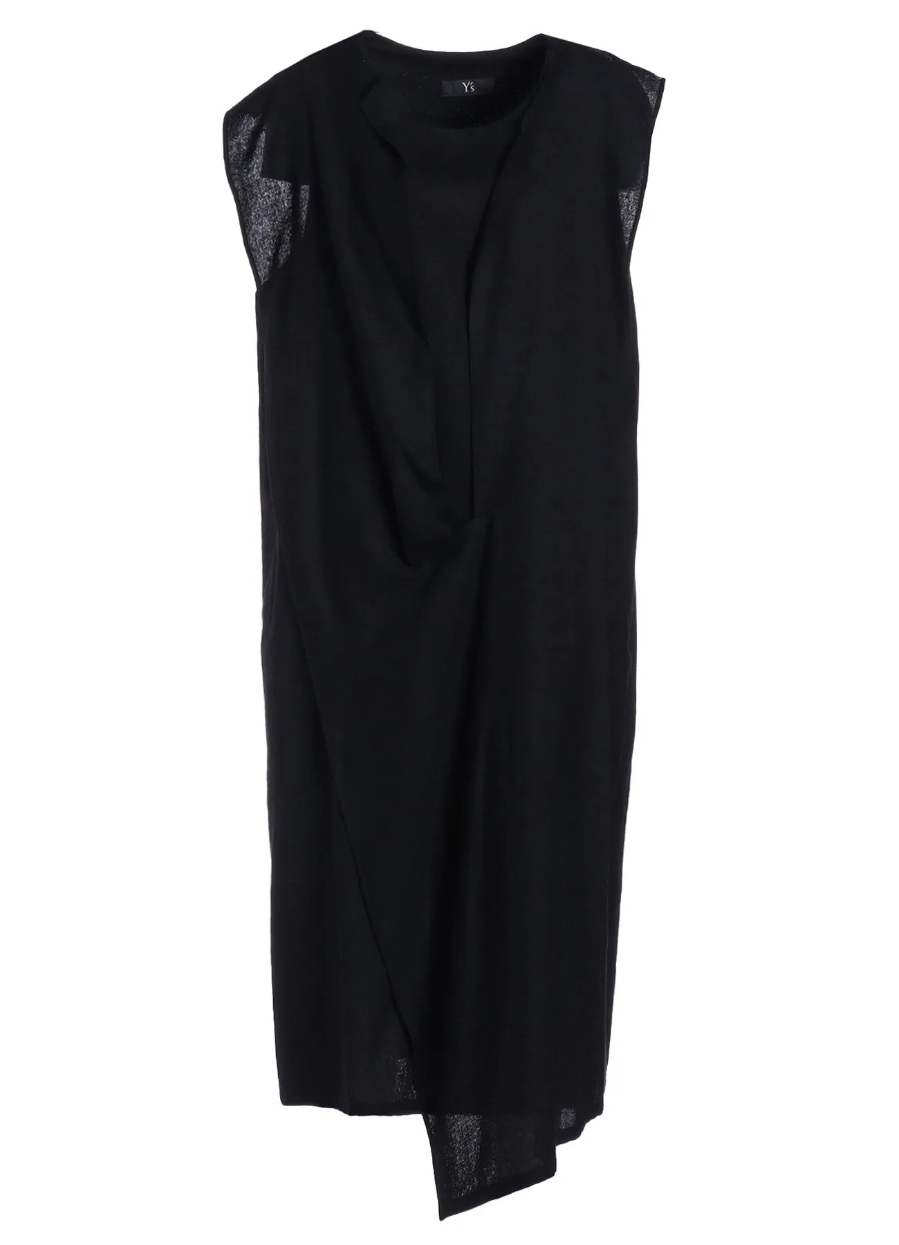 SOFT TWISTED WOOL VIYELLA DRAPE SLEEVELESS DRESS sold by Yohji Yamamoto product image thumbnail 2