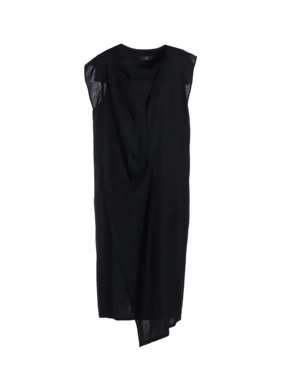 SOFT TWISTED WOOL VIYELLA DRAPE SLEEVELESS DRESS sold by Yohji Yamamoto