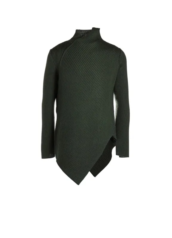 WOOL ASYMMETRIC RIB KNIT sold by Yohji Yamamoto