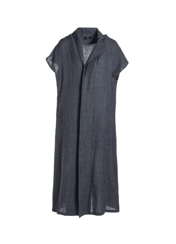 SOFT TWISTED WOOL VIYELLA FRENCH SLEEVE DRESS sold by Yohji Yamamoto