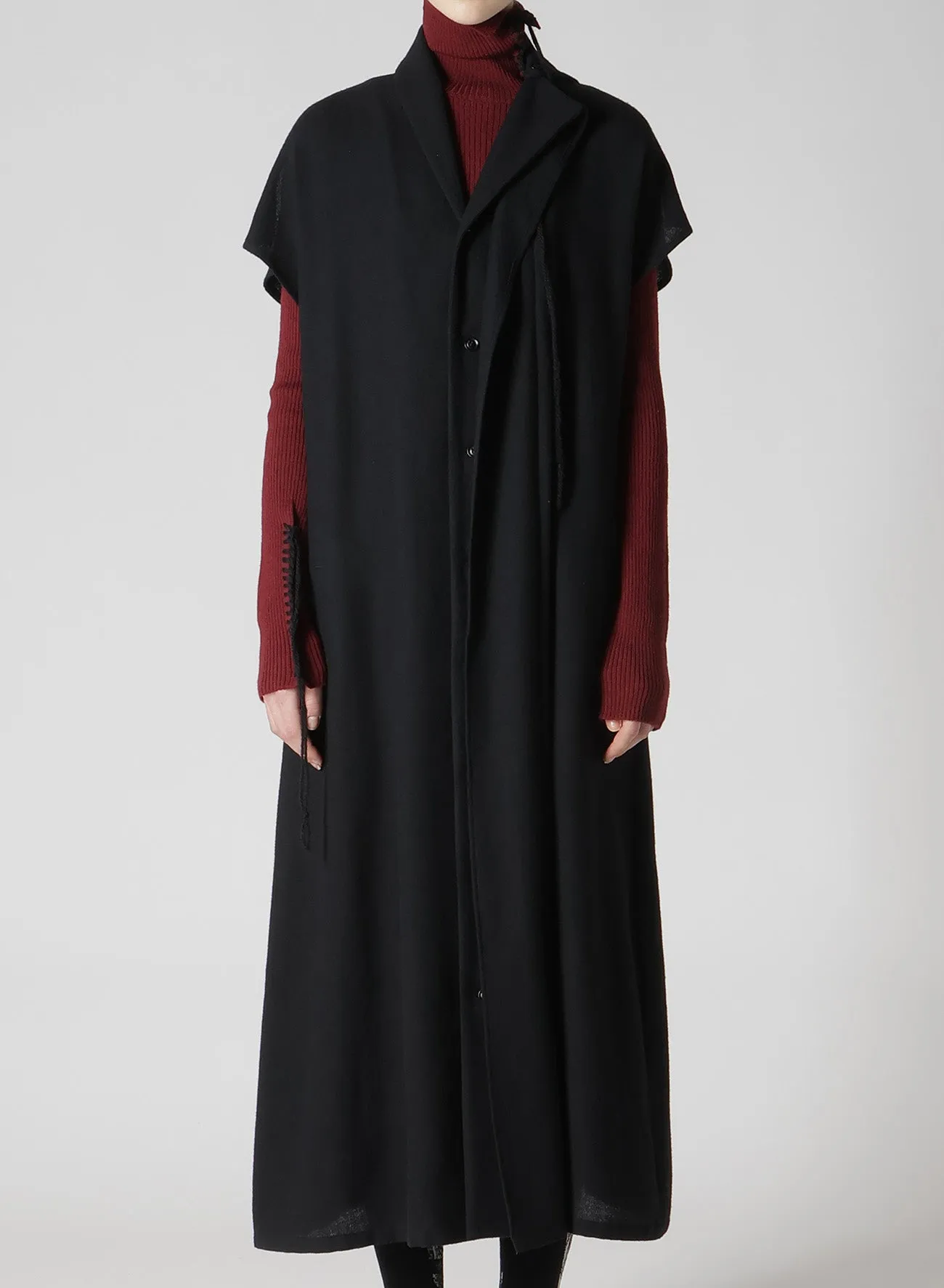SOFT TWISTED WOOL VIYELLA FRENCH SLEEVE DRESS sold by Yohji Yamamoto product image thumbnail 4