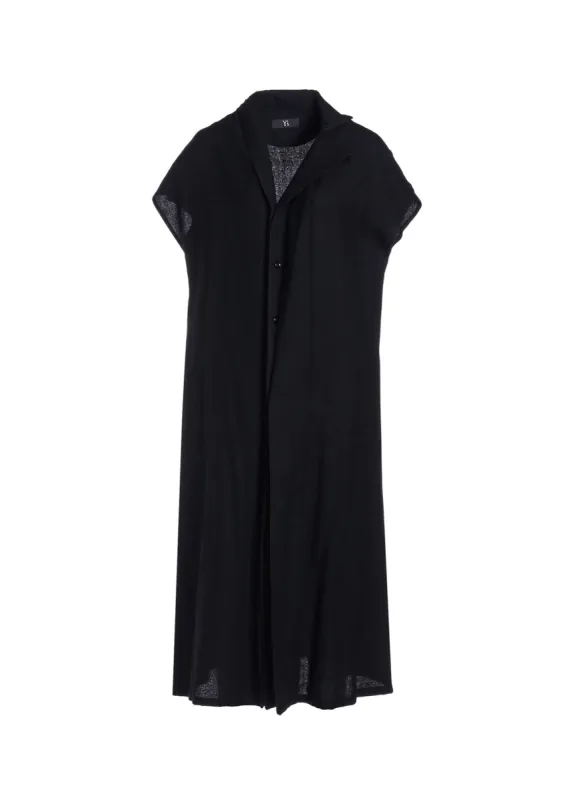 SOFT TWISTED WOOL VIYELLA FRENCH SLEEVE DRESS made by Yohji Yamamoto