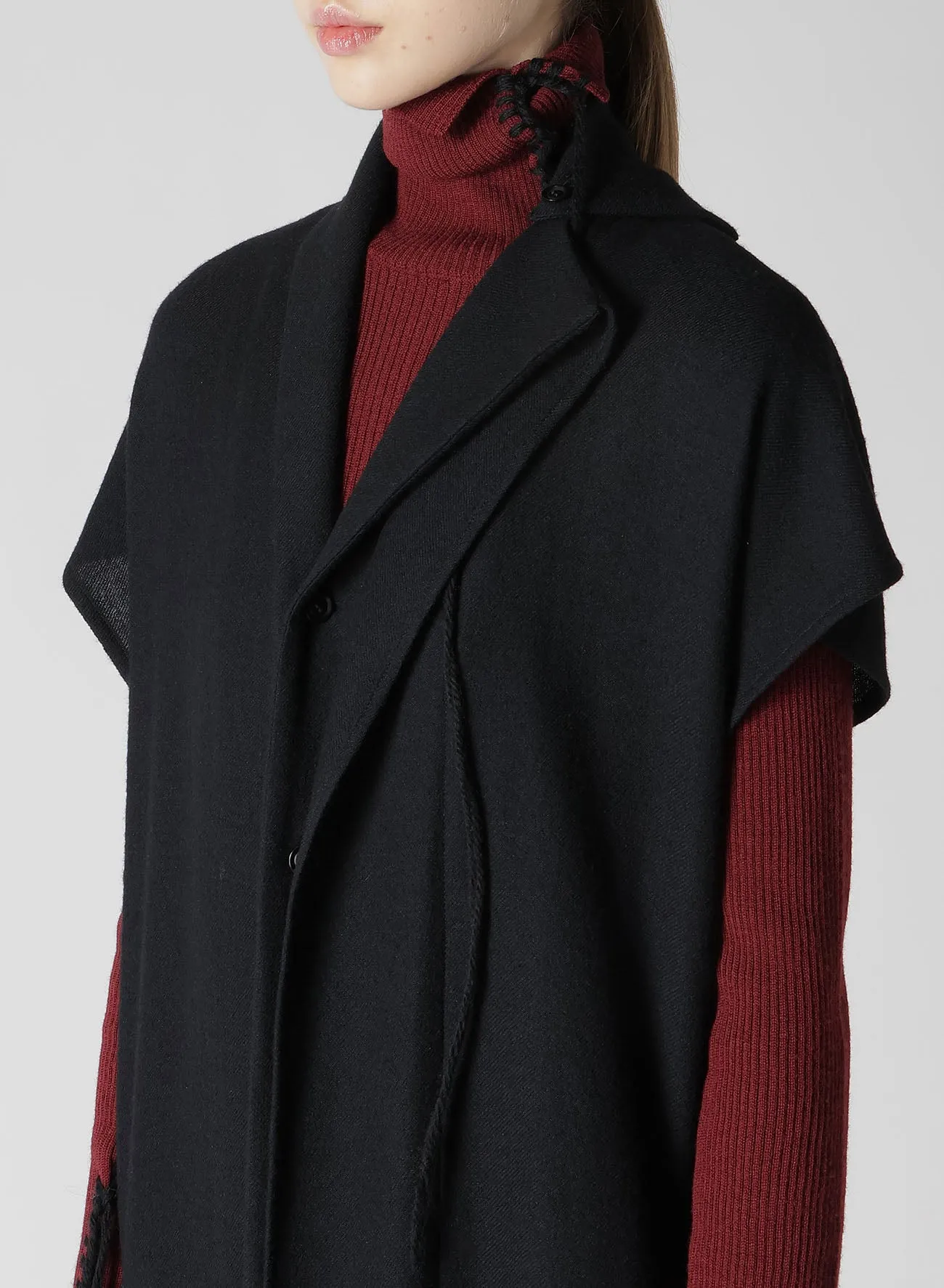 SOFT TWISTED WOOL VIYELLA FRENCH SLEEVE DRESS sold by Yohji Yamamoto product image thumbnail 5