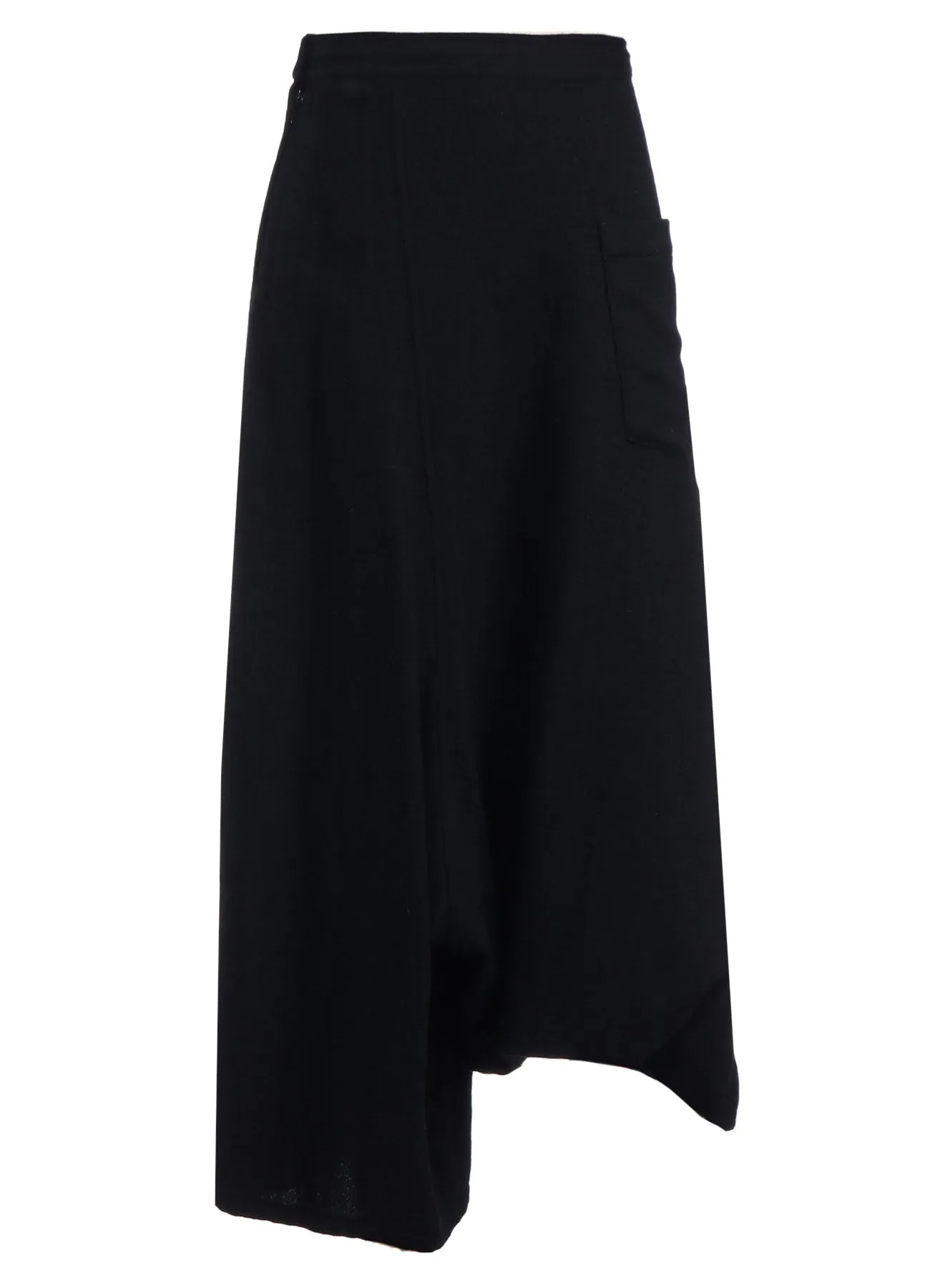 WOOL FLANNEL STRING WAIST ASSYMETRIC PANTS sold by Yohji Yamamoto product image thumbnail 3