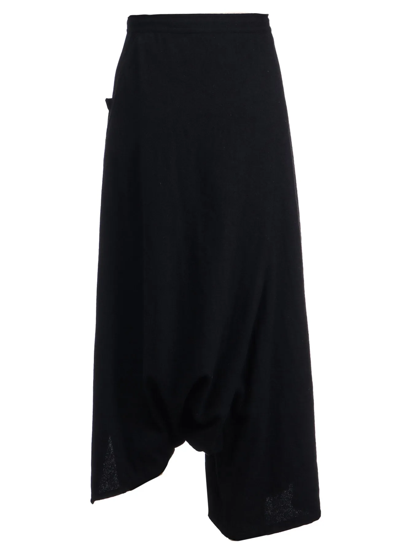 WOOL FLANNEL STRING WAIST ASSYMETRIC PANTS sold by Yohji Yamamoto product image thumbnail 2