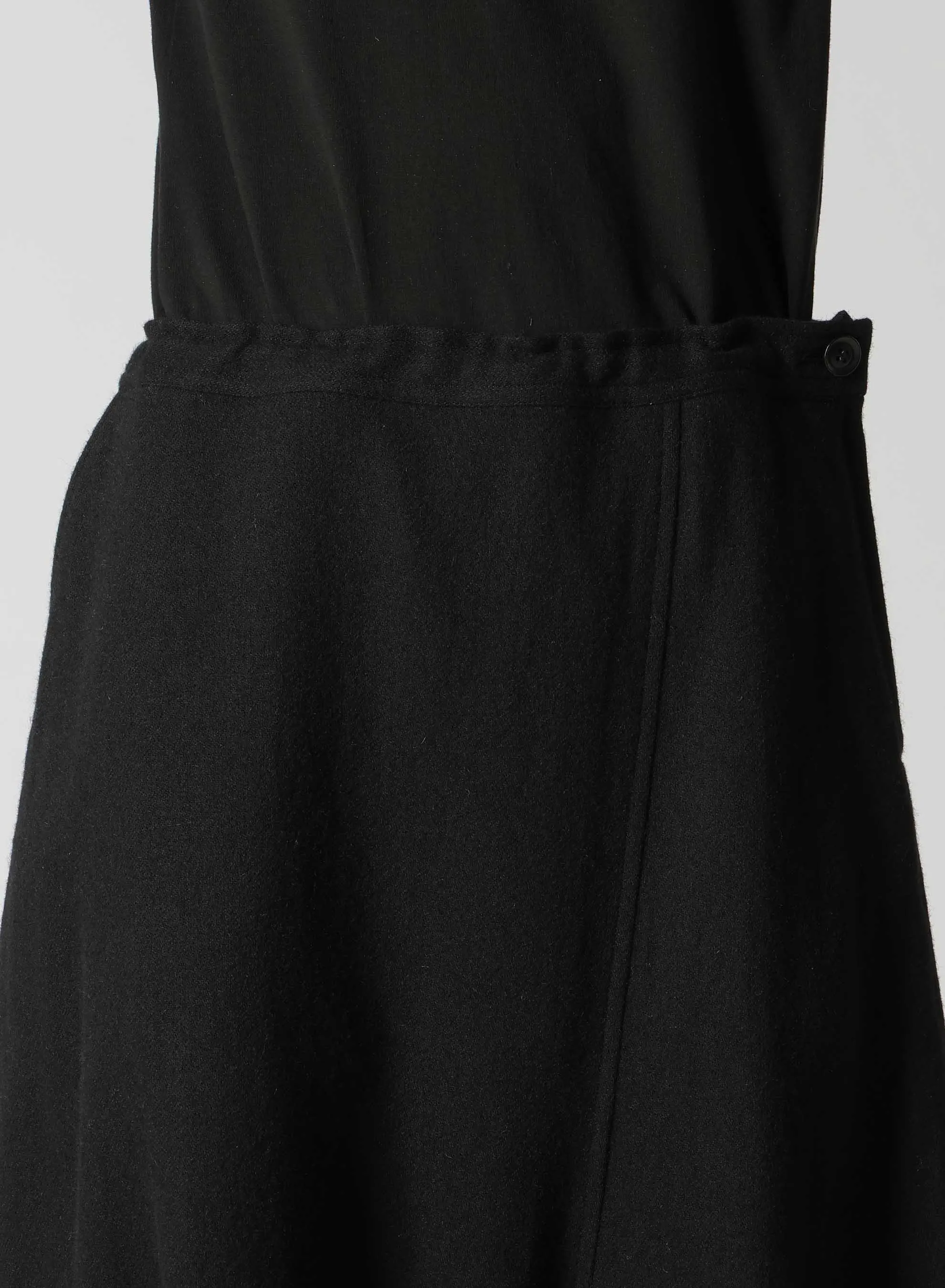 WOOL FLANNEL STRING WAIST ASSYMETRIC PANTS sold by Yohji Yamamoto product image thumbnail 5