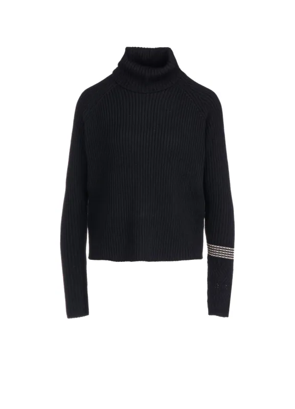 WOOL RIB TURTLE NECK PULLOVER sold by Yohji Yamamoto