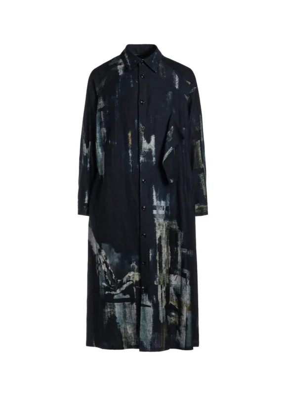 L/C DENIM CUBISM PRINT IRREGULAR SHIRT DRESS sold by Yohji Yamamoto