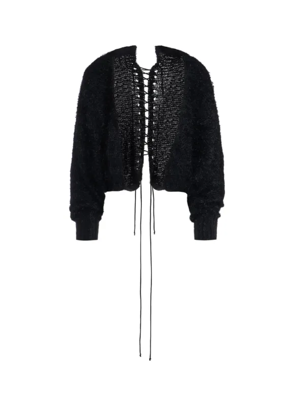 LACE-UP SHAGGY KINT BOLERO sold by Yohji Yamamoto