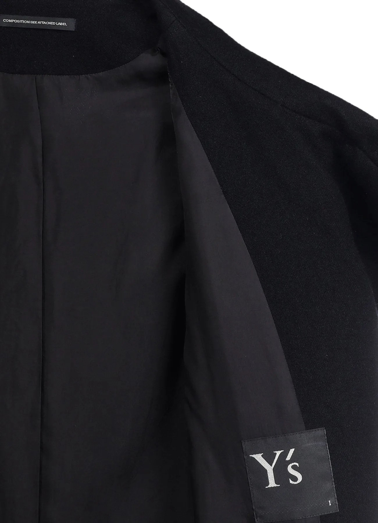 WOOL FLANNEL LEFT FLAP PANEL COAT sold by Yohji Yamamoto product image thumbnail 4