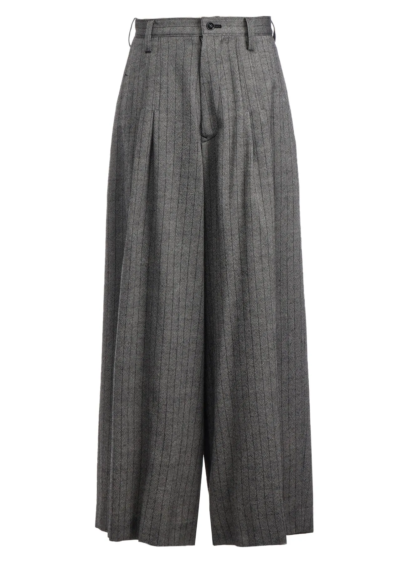 WOOL STRIPE DOUBLE TUCK WIDE PANTS sold by Yohji Yamamoto product image thumbnail 2