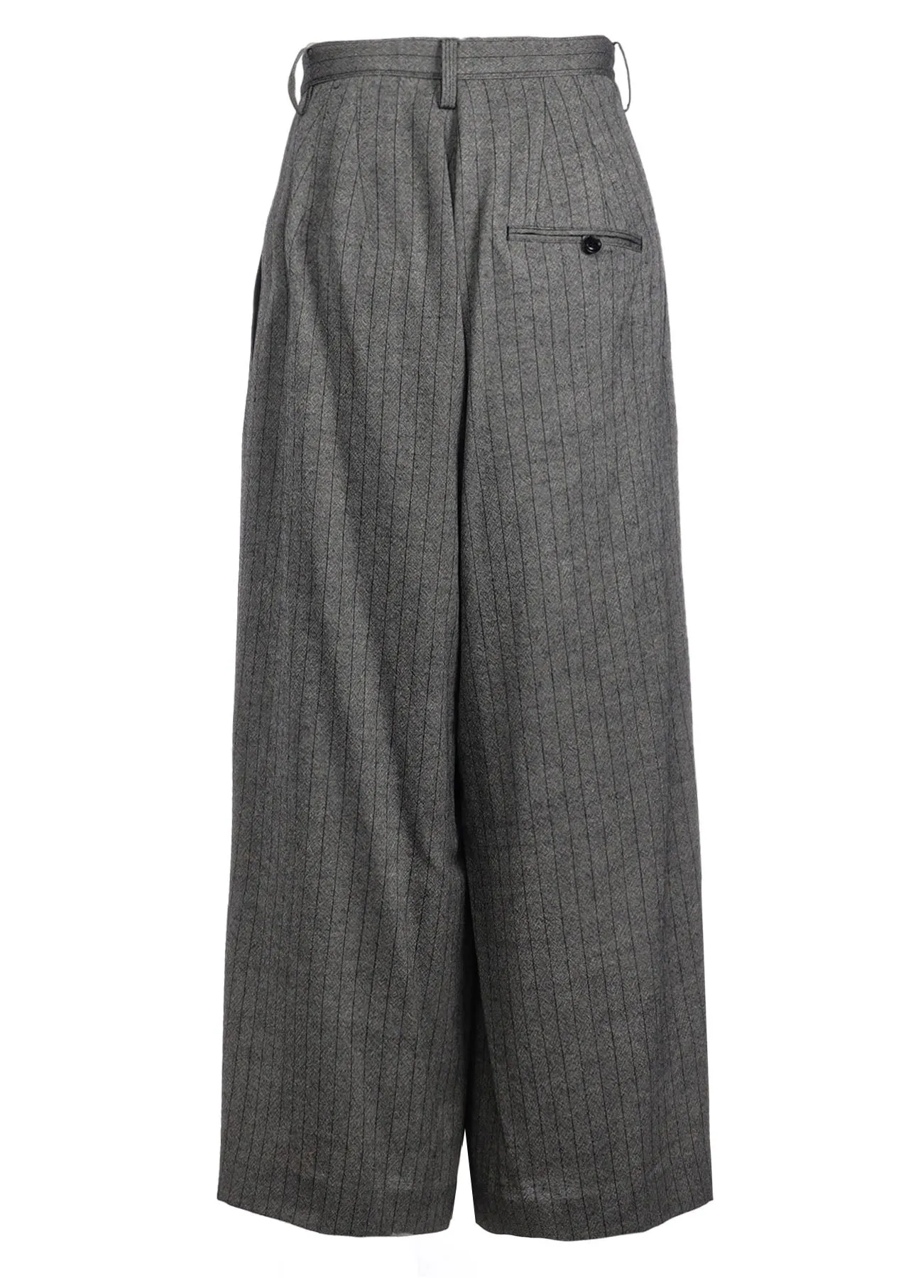 WOOL STRIPE DOUBLE TUCK WIDE PANTS sold by Yohji Yamamoto product image thumbnail 3