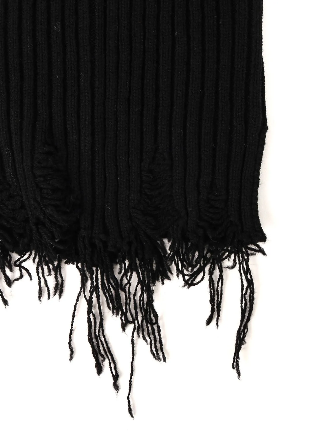 LAMB WOOL DAMAGED NECK WARMER W/ HOODIE sold by Yohji Yamamoto product image thumbnail 5