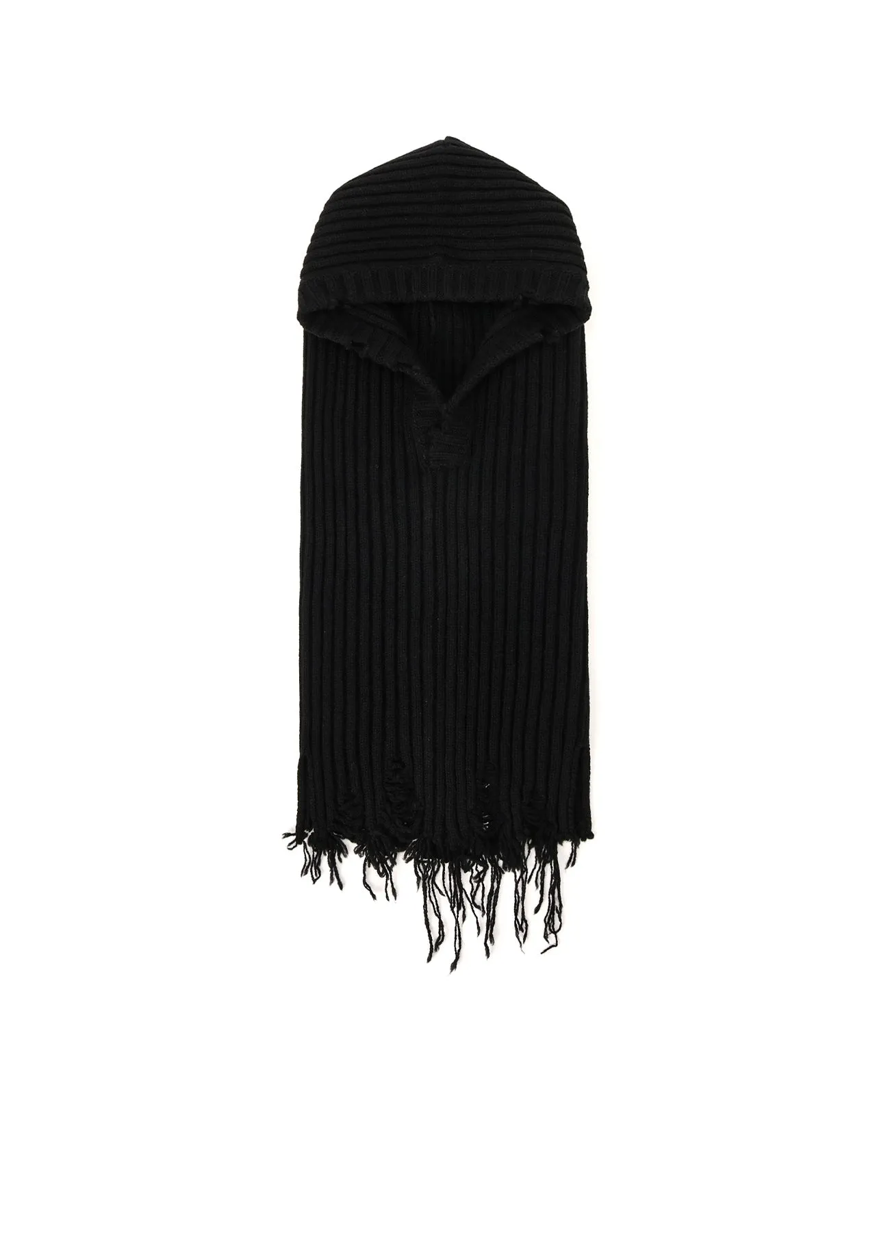 LAMB WOOL DAMAGED NECK WARMER W/ HOODIE sold by Yohji Yamamoto