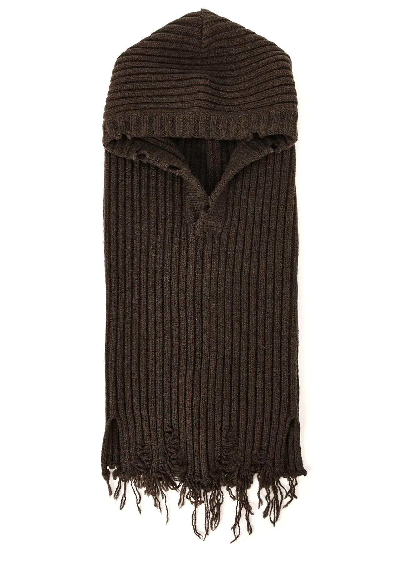 LAMB WOOL DAMAGED NECK WARMER W/ HOODIE sold by Yohji Yamamoto product image thumbnail 2