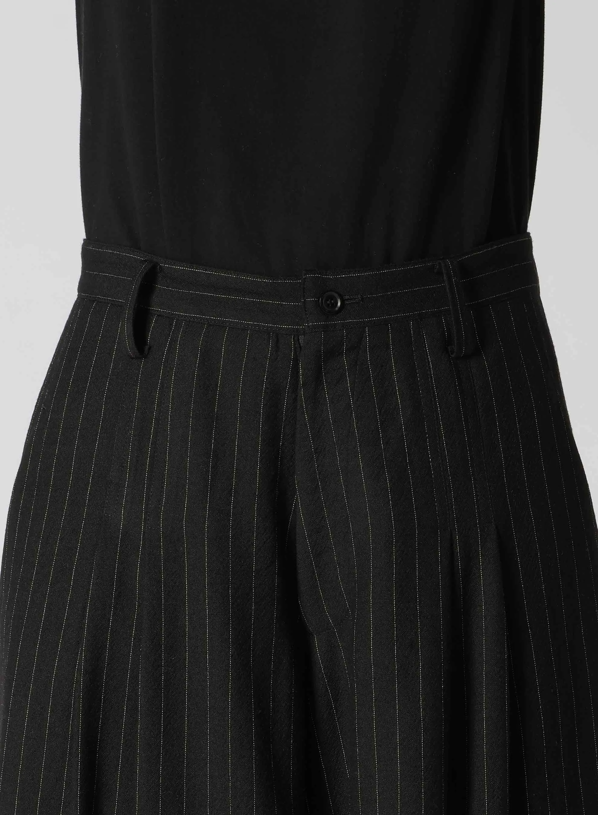 WOOL STRIPE DOUBLE TUCK WIDE PANTS sold by Yohji Yamamoto product image thumbnail 5