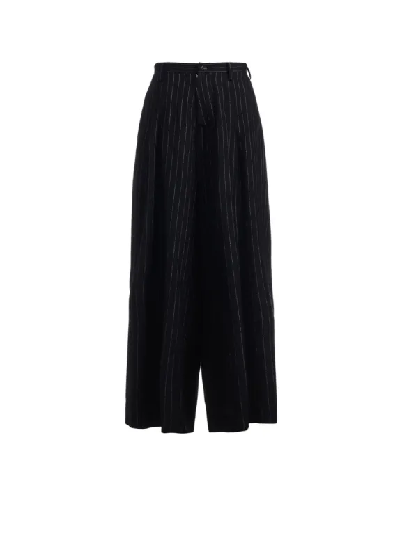 WOOL STRIPE DOUBLE TUCK WIDE PANTS sold by Yohji Yamamoto