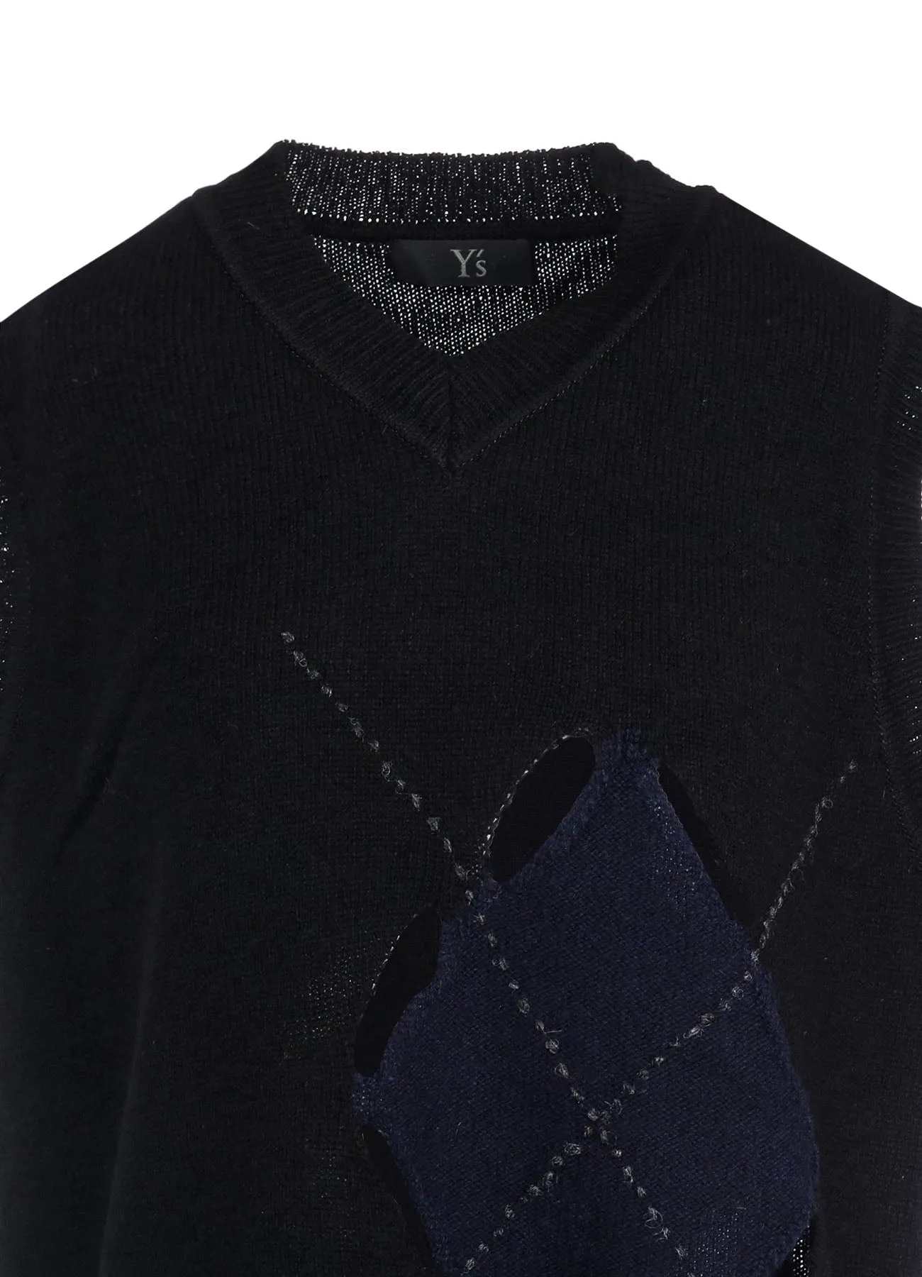 JERSEY X ARGYLE VEST sold by Yohji Yamamoto product image thumbnail 5