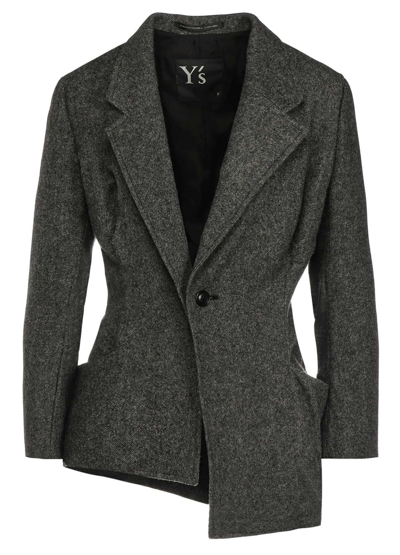 WOOL FLANNEL ASYMMETRIC JACKET sold by Yohji Yamamoto product image thumbnail 2