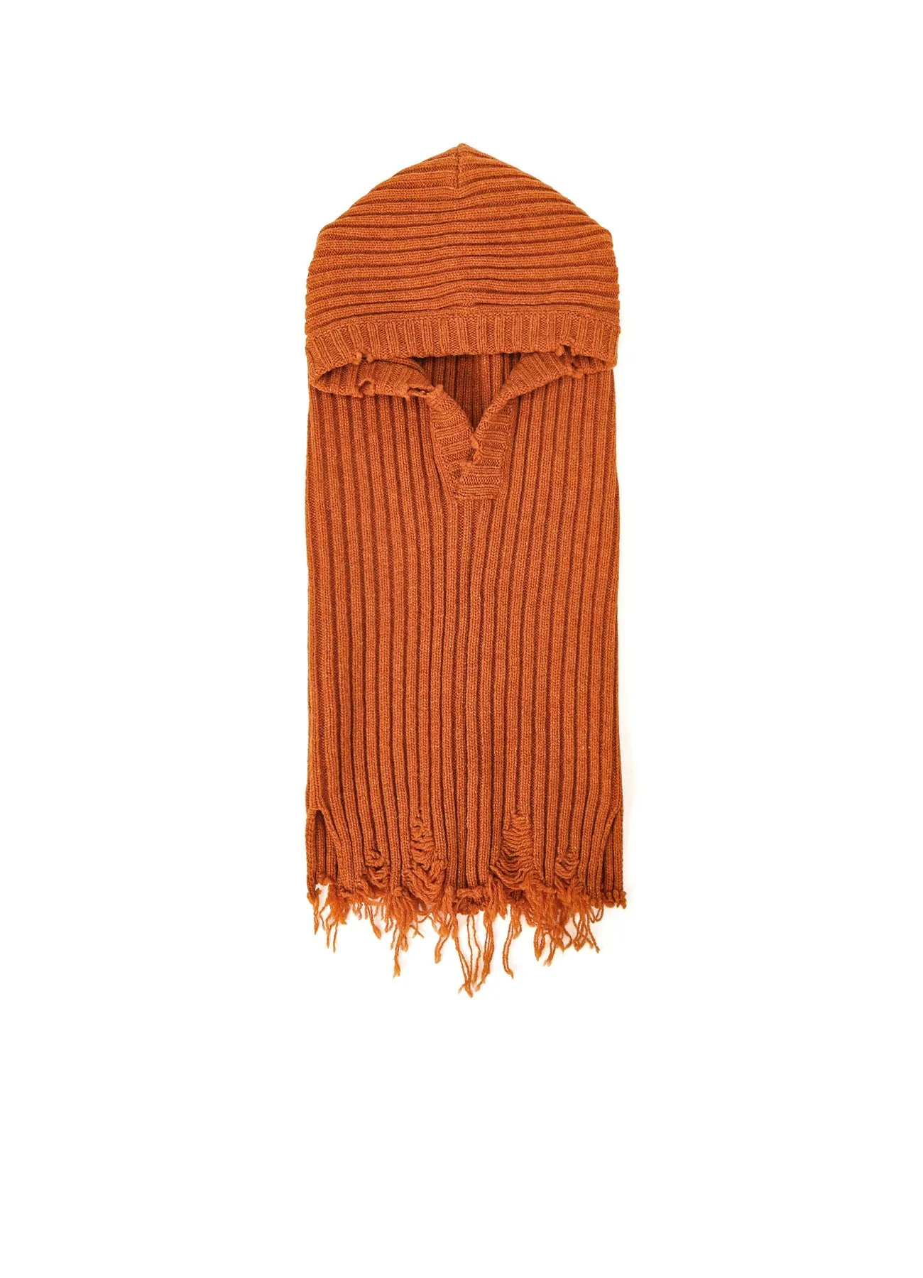 LAMB WOOL DAMAGED NECK WARMER W/ HOODIE sold by Yohji Yamamoto