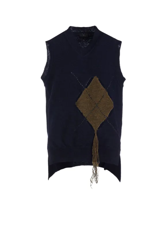 JERSEY X ARGYLE VEST sold by Yohji Yamamoto