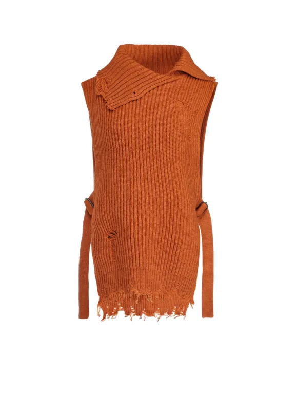 LAMB WOOL DAMAGED KNIT VEST made by Yohji Yamamoto