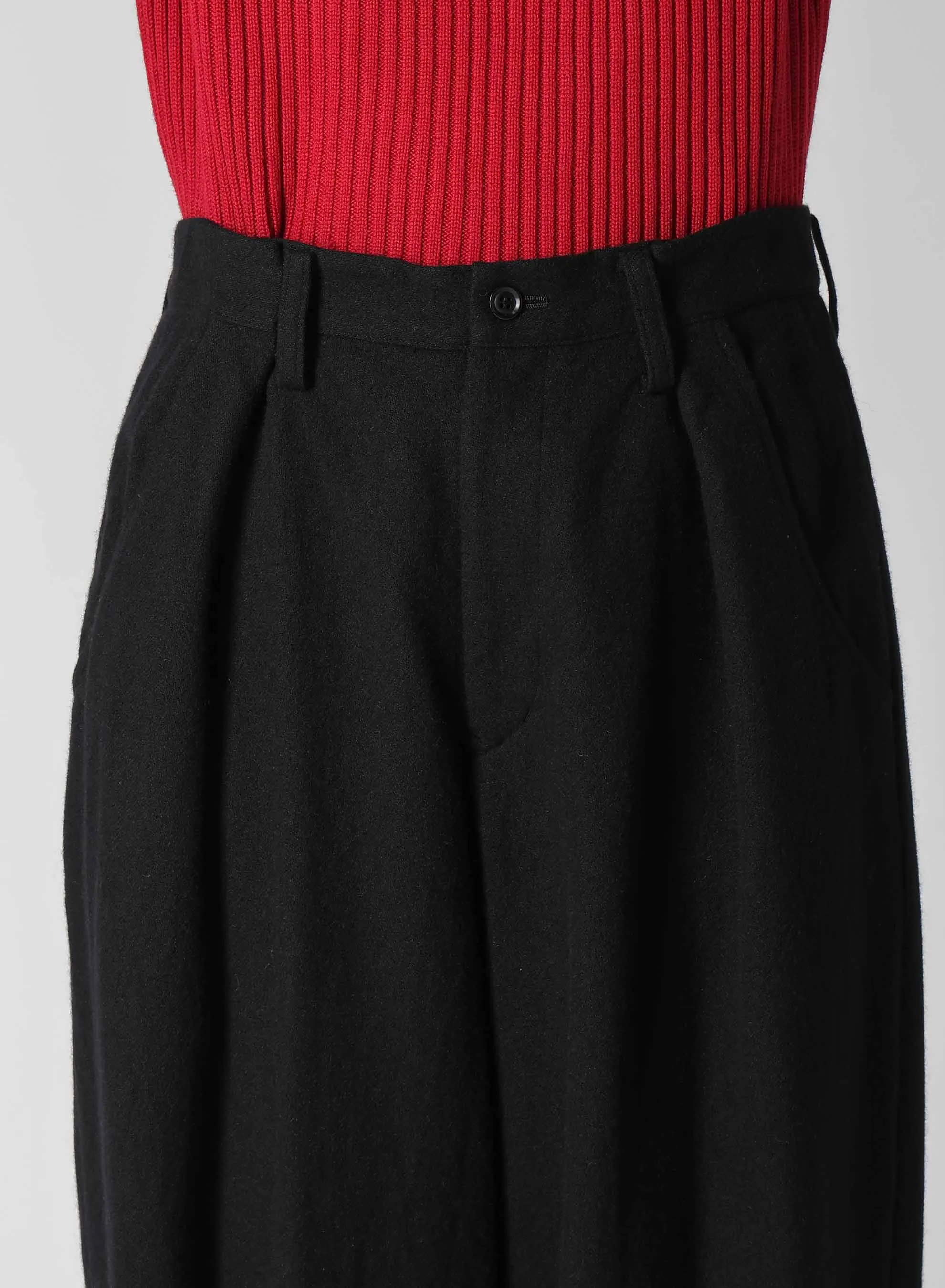 WOOL FLANNEL SINGLE TUCK WIDE PANTS sold by Yohji Yamamoto product image thumbnail 5