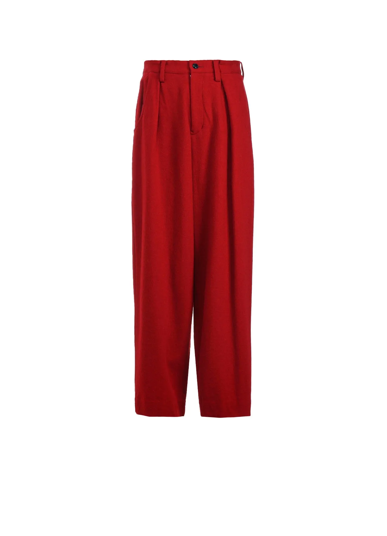 WOOL FLANNEL SINGLE TUCK WIDE PANTS sold by Yohji Yamamoto