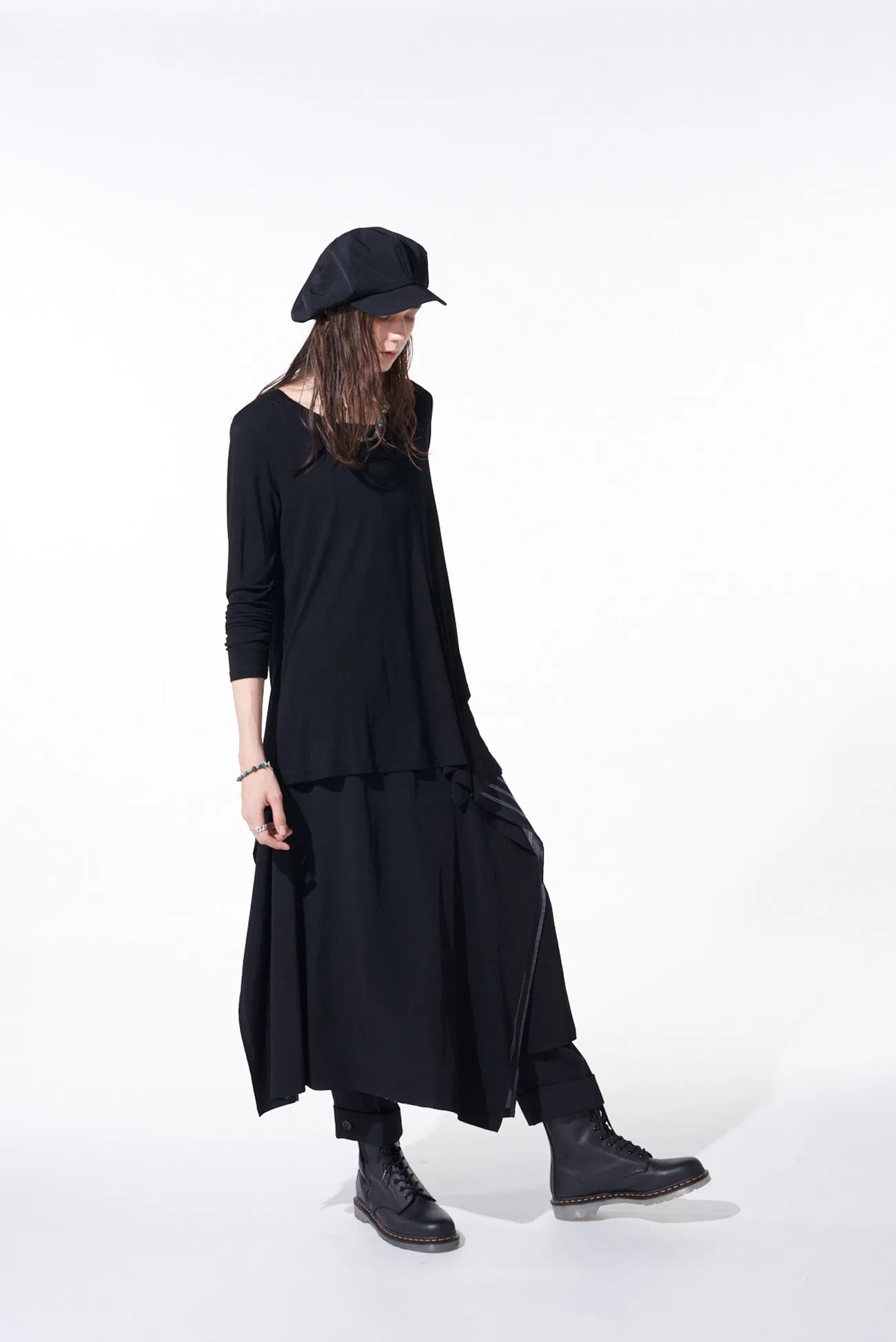 RAYON JERSEY DECONSTRUCTED ASYMMETRICAL LONG-SLEEVED T-SHIRTS sold by Yohji Yamamoto product image thumbnail 5