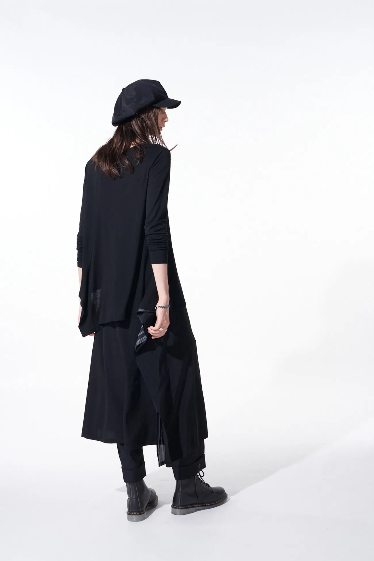 RAYON JERSEY DECONSTRUCTED ASYMMETRICAL LONG-SLEEVED T-SHIRTS sold by Yohji Yamamoto product image thumbnail 4