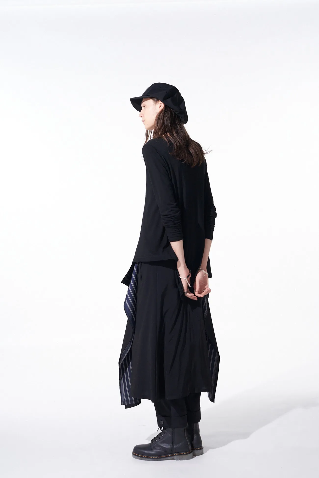 RAYON JERSEY DECONSTRUCTED ASYMMETRICAL LONG-SLEEVED T-SHIRTS sold by Yohji Yamamoto product image thumbnail 3
