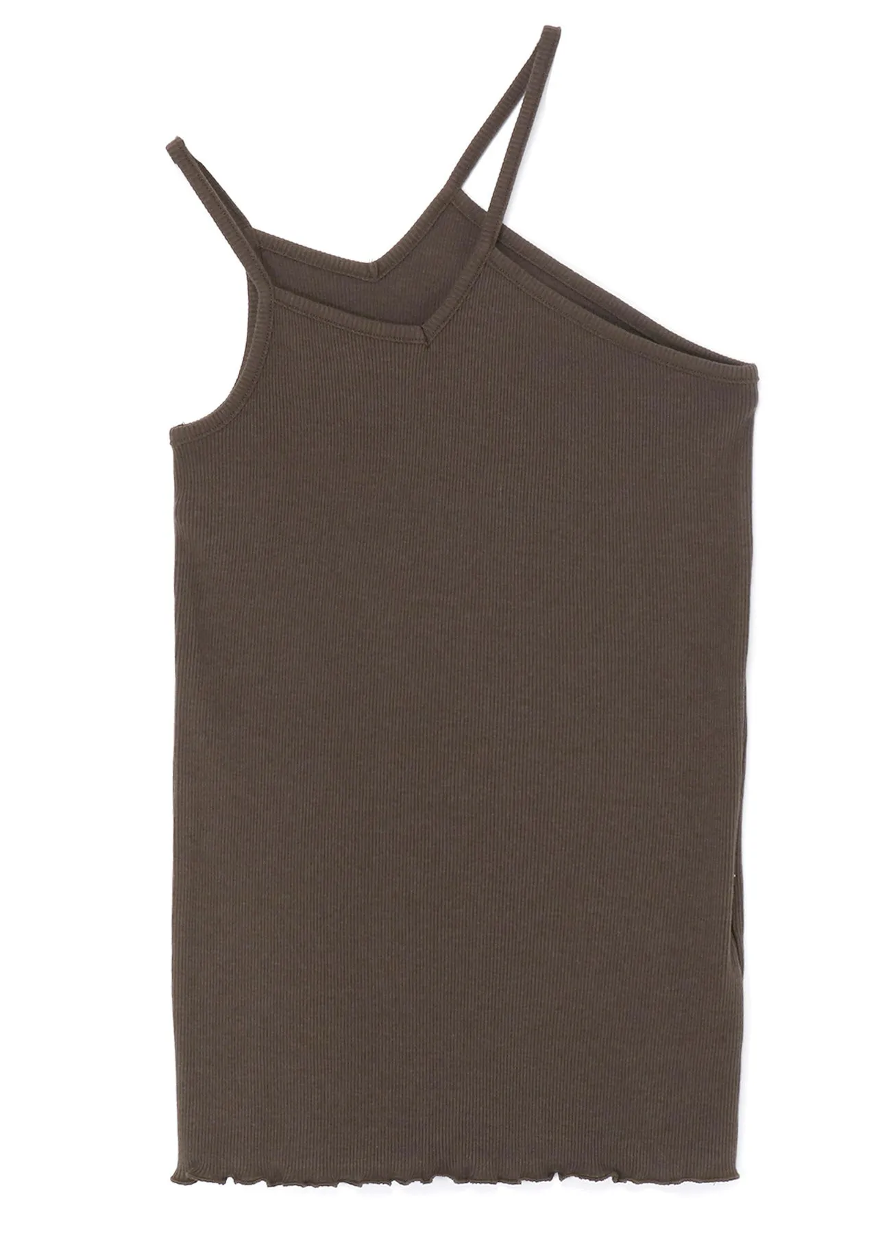 COTTON/RAYON RIB STITCH ASYMMETRIC TANK TOP sold by Yohji Yamamoto product image thumbnail 2