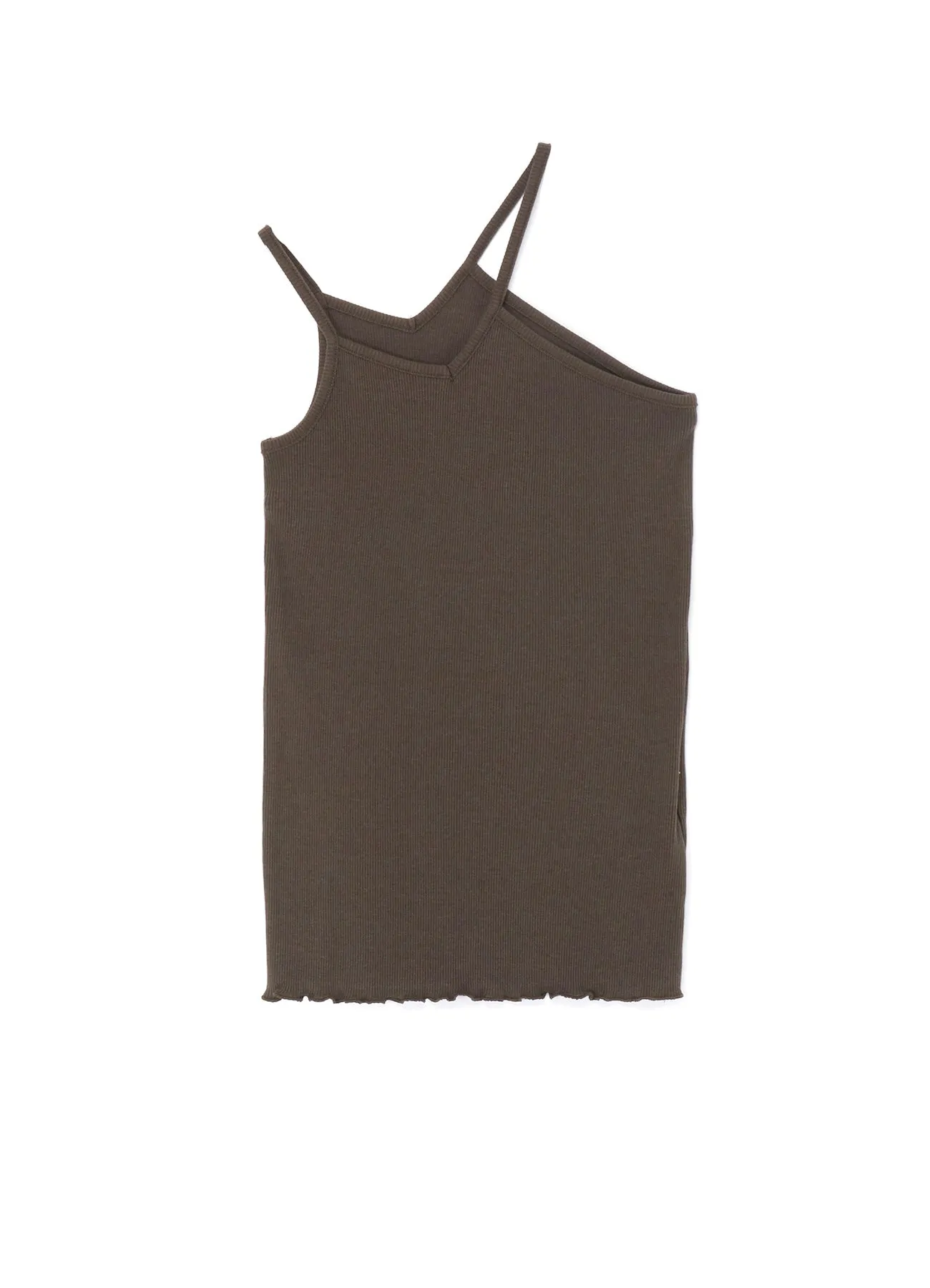 COTTON/RAYON RIB STITCH ASYMMETRIC TANK TOP sold by Yohji Yamamoto