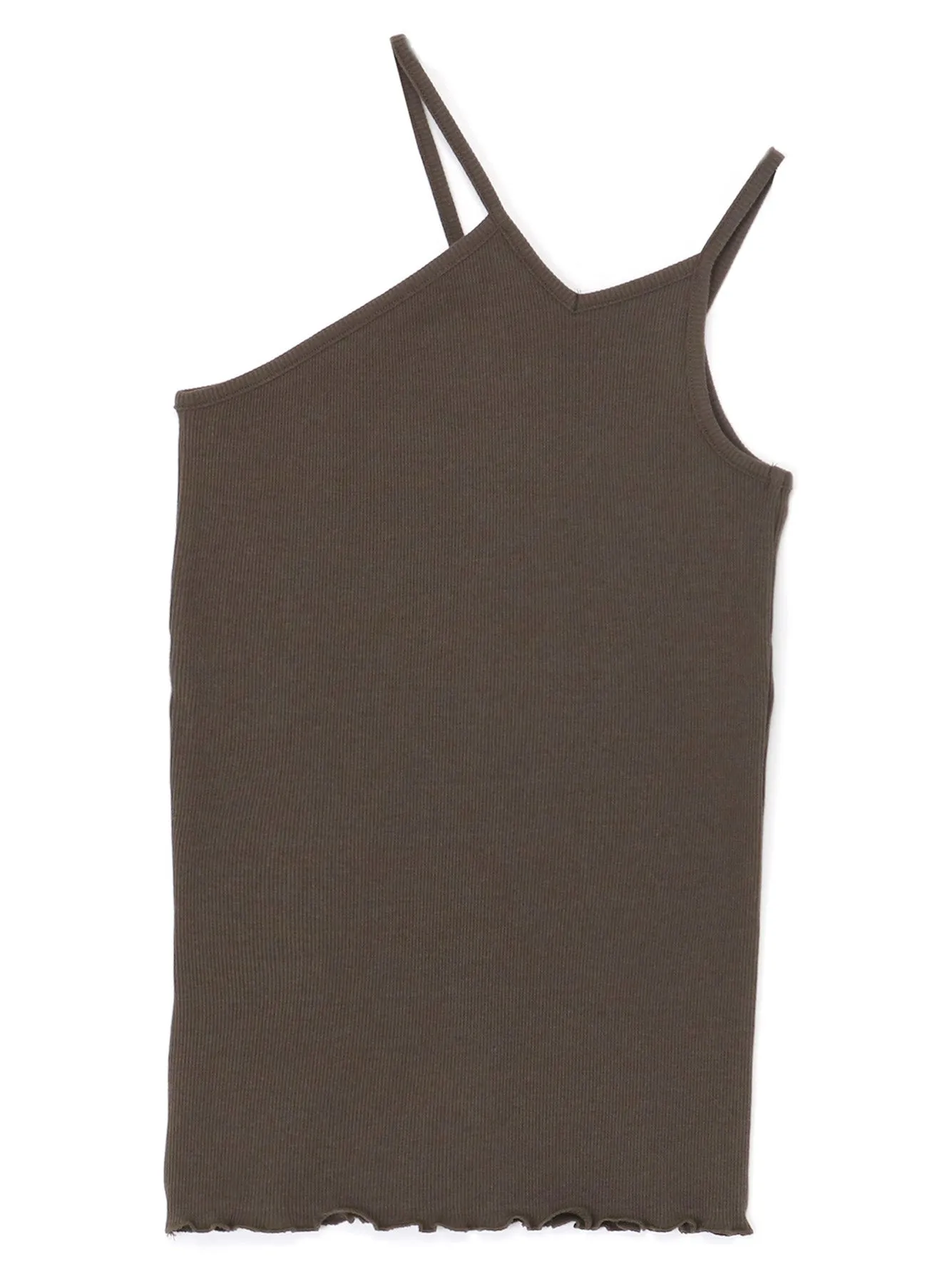 COTTON/RAYON RIB STITCH ASYMMETRIC TANK TOP sold by Yohji Yamamoto product image thumbnail 3